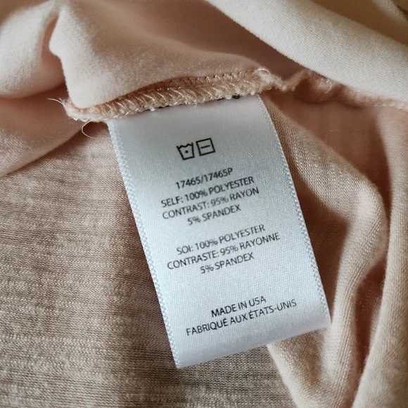 Dolan Left Coast Blouse Small Pink Sheer Sleeve Boho Flowy V Neck Made USA - Picture 11 of 12